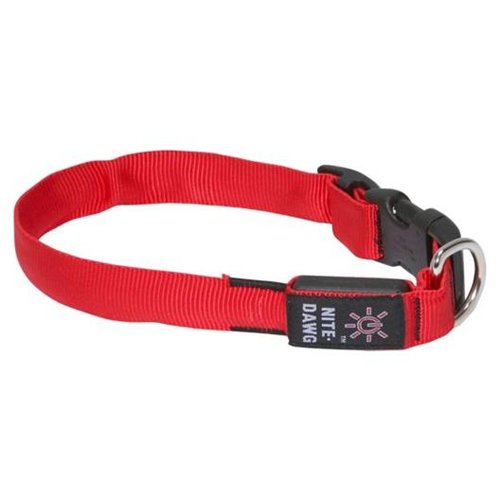 Red LED Lighted Dog Collar - Size: Medium - Click Image to Close